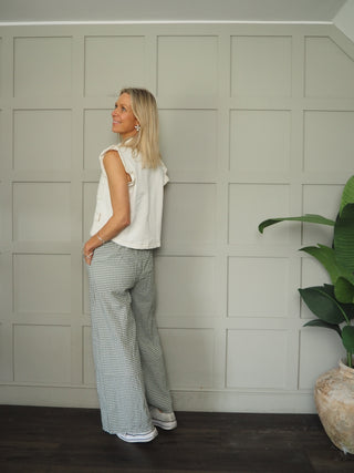 Percy Gingham Trousers - Navy, Red, Sage Green, Sky Blue
