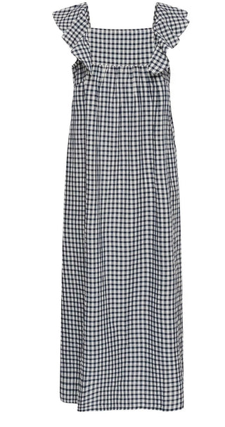 Birthine Gingham Dress by Part Two - Navy/White