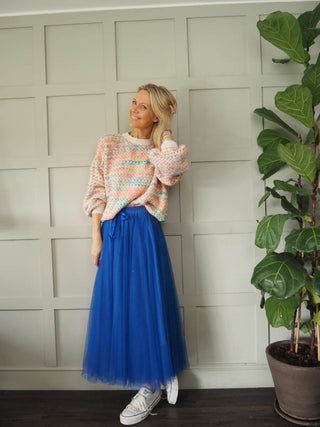 Taz Tulle Skirt with Elasticated Waist and Satin Ribbon - 7 Colours