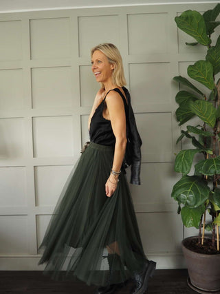 Taz Tulle Skirt with Elasticated Waist and Satin Ribbon - 7 Colours