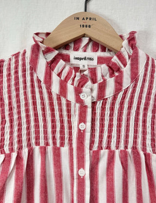 Davina Striped Blouse - Blue, Green, Red