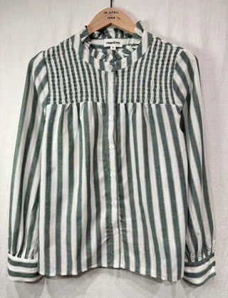 Davina Striped Blouse - Blue, Green, Red