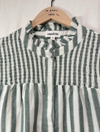 Davina Striped Blouse - Blue, Green, Red