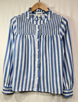 Davina Striped Blouse - Blue, Green, Red