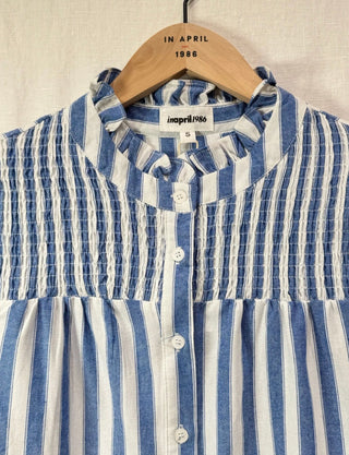 Davina Striped Blouse - Blue, Green, Red