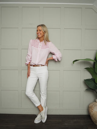 Marlborough Straight Leg Classic Jeans - Dark Denim Blue, Denim Blue, Ecru, Light Denim, White