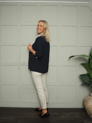 Marlborough Straight Leg Classic Jeans - Dark Denim Blue, Denim Blue, Ecru, Light Denim, White