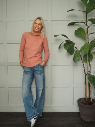 Pommette Soft Polo Neck Jumper with Ribbing Detail - 6 Colours