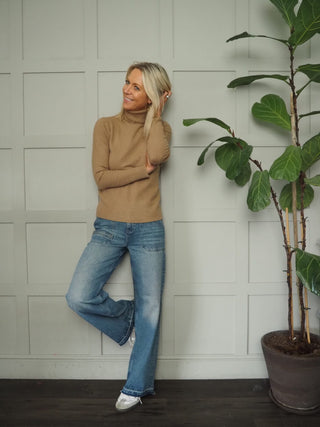Pommette Soft Polo Neck Jumper with Ribbing Detail - 6 Colours