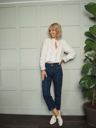 Belle Long Sleeve, Ruffle Collar Blouse, Best Seller - 9 Colours