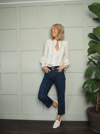 Belle Long Sleeve, Ruffle Collar Blouse, Best Seller - 9 Colours