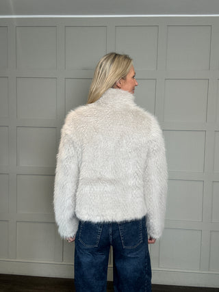 Vie Super Soft Faux Fur Jacket by Rino & Pelle - Birch, Chocolate Bean