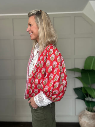 Bari Cotton Jacket by Luella - Blue, Green, Red