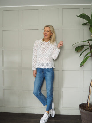 Rye Crochet Style Blouse - Off White