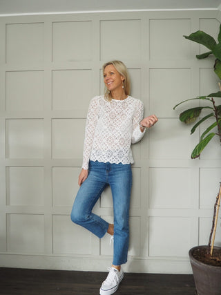 Rye Crochet Style Blouse - Off White