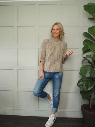 Kaka Turtle Neck Chunky Knit Jumper - Black and Mole