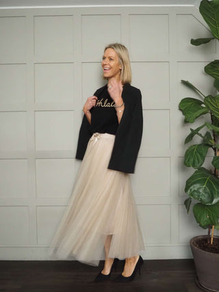 Taz Tulle Skirt with Elasticated Waist and Satin Ribbon - 7 Colours