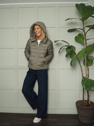 Reni Wool Coat with Removable Down Jacket by Rino &amp; Pelle - Dark Artichoke