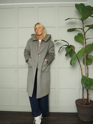 Reni Wool Coat with Removable Down Jacket by Rino &amp; Pelle - Dark Artichoke