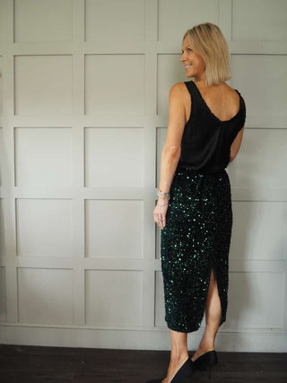 Mooch Sequin Skirt - Black, Gold, Green, Raspberry, Silver