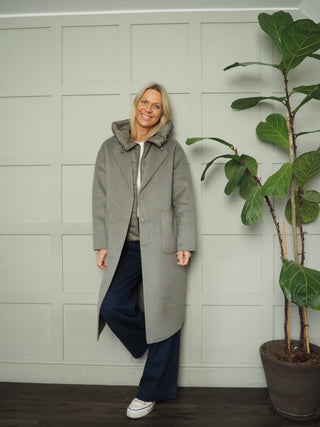 Reni Wool Coat with Removable Down Jacket by Rino &amp; Pelle - Dark Artichoke