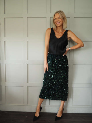 Mooch Sequin Skirt - Black, Gold, Green, Raspberry, Silver