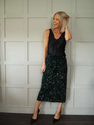 Mooch Sequin Skirt - Black, Gold, Green, Raspberry, Silver