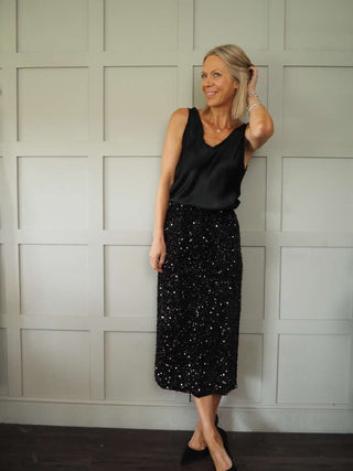 Mooch Sequin Skirt - Black, Gold, Green, Raspberry, Silver