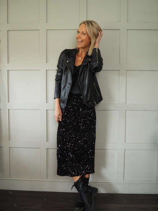 Mooch Sequin Skirt - Black, Gold, Green, Raspberry, Silver