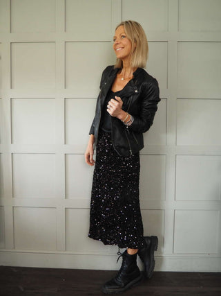 Mooch Sequin Skirt - Black, Gold, Green, Raspberry, Silver