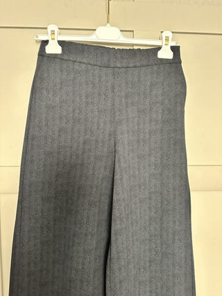 Bambino Herringbone Wide Leg Stretch Trousers by Humility- Charcoal Grey