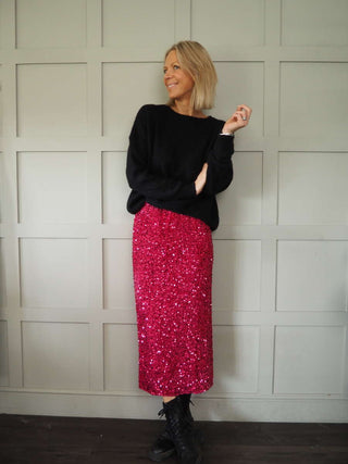 Mooch Sequin Skirt - Black, Gold, Green, Raspberry, Silver