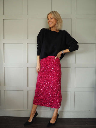 Mooch Sequin Skirt - Black, Gold, Green, Raspberry, Silver