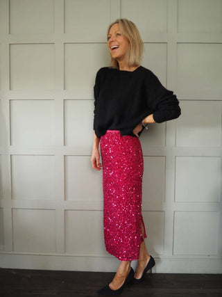 Mooch Sequin Skirt - Black, Gold, Green, Raspberry, Silver