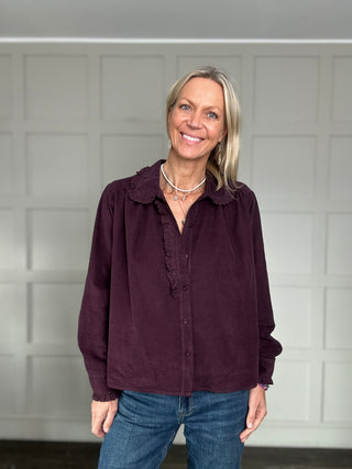 Bardown Needlecord Blouse with Peter Pan Collar - 5 Colours