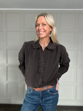 Bardown Needlecord Blouse with Peter Pan Collar - 5 Colours