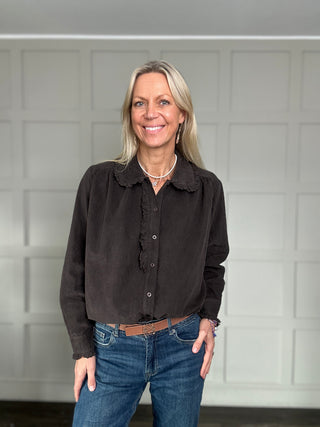 Bardown Needlecord Blouse with Peter Pan Collar - 5 Colours