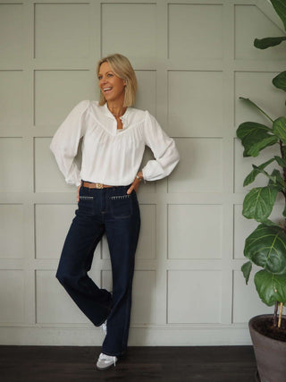 Barbo Long Sleeve Blouse by Saint Tropez - Off White