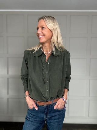 Bardown Needlecord Blouse with Peter Pan Collar - 5 Colours