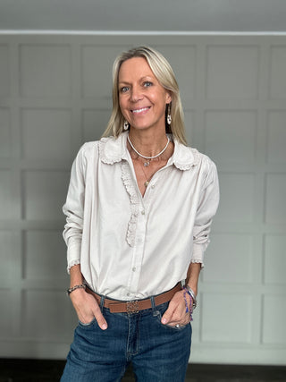 Bardown Needlecord Blouse with Peter Pan Collar - 5 Colours