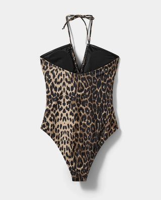 Chelle Swimsuit - Black/Camel Leopard Print