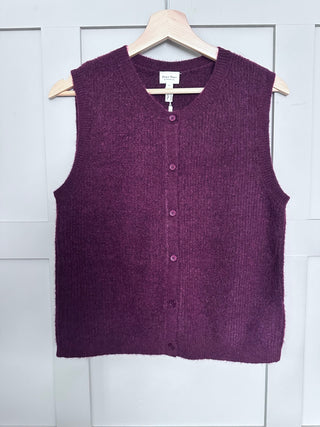 Pimira Sleeveless Cardigan by Part Two - Burgundy, Midnight