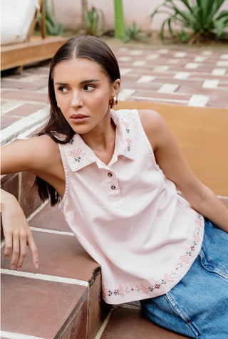 Tobi Tank Top by Seventy Mochi - Pink, Blue