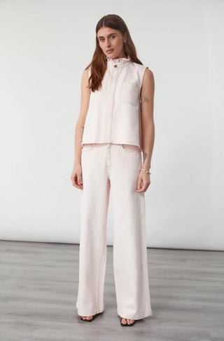 Iris Waistcoat by Seventy Mochi - Blush Pink, Idaho Denim Blue