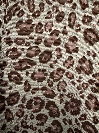 Rhonda Cropped Round Neck Jacket - Lined with Button Fastening &amp; Faux Pockets - Leopard Print and Floral