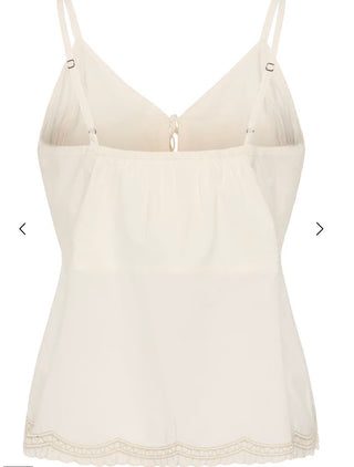 Bellisia Embroidered Cami Top with Tie Detail by Part Two - Off White