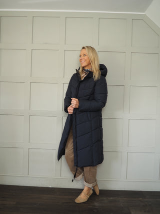 Zendaya Puffa Coat with Hood by Rino &amp; Pelle - Navy Blue