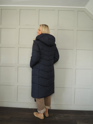 Zendaya Puffa Coat with Hood by Rino &amp; Pelle - Navy Blue