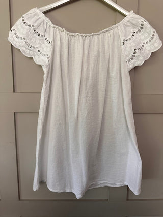 Antigua Linen Mix TShirt - Blue, Green, Pink and White