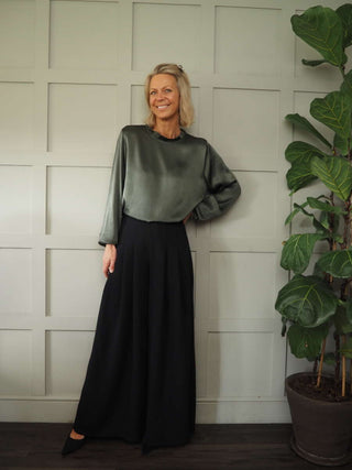 Vic High Necked Blouse - Black, Gold